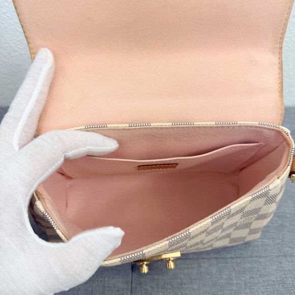 Louis Vuitton Croisette Damier Azur Canvas Top Handle Crossbody Bag - Picture 12 of 14